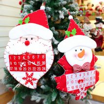 Calendrier de l'avent de noël en tissu | calendrier de l'avent, compte à rebours père noël décor de bonhomme de neige, calendrier de l'avant #3S26
