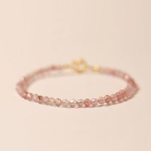 Bracelets à perles en Quartz naturel rose pour femmes, 3mm, perles rondes, Super fines, bijoux fins, , , YBR640