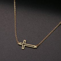 CACANA – colliers et pendentifs croix pour femmes, en acier inoxydable, couleur or, pour homme, bijoux de prière, pour ami,