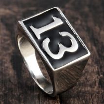 Bague de motard porte-bonheur en acier inoxydable 316L pour homme, 13 pièces, couleur argent, bijoux à la