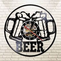 Rétro glace vin froid bière mur LED horloge Vintage mur Art Bar Pub Club acclamations alcool vinyle Record horloge murale décor de Casino à la maison