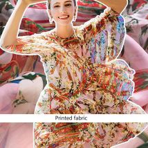 145cm largeur mousseline de soie tissu mètre impression numérique robe polyester tissu à la main bricolage tissu polyester tissu