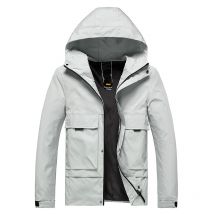 Style printemps automne solide veste hommes décontracté veste à glissière homme vêtements d'extérieur coupe mince noir blanc hommes manteau Chaqueta Hombre