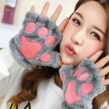 burst van volwassen handschoenen vrouwelijke winter zachte halve dikke vrouwen dikke winter warm katten beer klauwen pluche handschoenen st-2