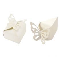 50 pièces papillon faveur bonbons boîtes gâteau Style blanc & 50 pièces papillon décoration dragées boîte