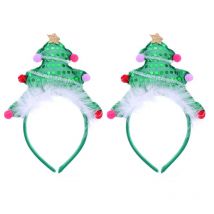 2 pièces arbre de noël forme cheveux cerceau bandeau de noël décoratif cheveux cerceau coiffure accessoires de cheveux de noël pour les femmes filles