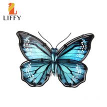 Figurines de papillon en métal avec boule de verre, décoration pour maison et jardin, animaux d&#39;extérieur, Sculptures pour cour