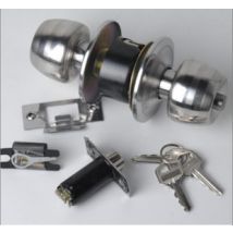 Poignée de porte ronde en acier inoxydable, poignée d'entrée de serrure avec nouvelle clé, en stock, offre spéciale