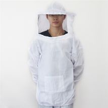 Manteau de veste pour apiculture | Veste avec chapeau, voile blanc en coton et coton Durable, outils d'équipement pour le manteau