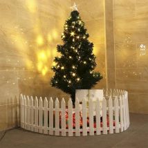 Clôture d'arbre de noël blanc PVC clôture jardin décoration de la maison clôture garde-corps Surround clôture noël arbre de noël clôture décorative
