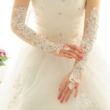 Guantes de mariée-gants longs de mariage, opéra, gants pour mariée, sans doigts, dentelle ivoire, accessoires de mariage, 209