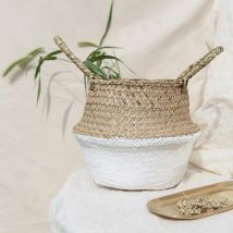 ménage pliable naturel jonc de mer Wickerwork panier rotin suspendu Pot de fleur panier à linge panier de rangement