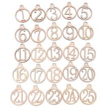 Étiquettes en bois 1-25 numéros | Étiquette en bois pour calendrier de l'avent de noël, étiquettes d'emballage pour boîte de bonbons de mariage