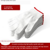 Gant de coton en Nylon gant enduit en caoutchouc gants de jardin gants pour homme gants de travail blancs pour hommes femmes