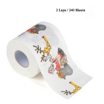 Rouleau de Papier Toilette motif père noël, 240 feuilles, 10x10cm, pour décor de noël