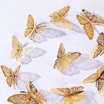 12 pièces 3D papillon Stickers muraux Art Stickers maison toutes les décorations de chambre décor décoration de la maison