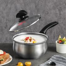 COOKER KING – casserole à lait en acier inoxydable, 16cm, avec couvercle, poignées résistantes à la chaleur, ustensiles de cuisine, convient à tous les types de cuisinières à Induction