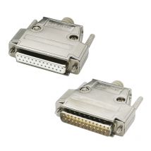 Connecteur DB25 mâle et femme | 25 broches, aiguille plaquée or 2 rangées avec coque métallique