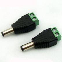 100 pièces 5.5mm X 2.1 prise adaptateur prise mâle d'alimentation cc pour caméra de vidéosurveillance