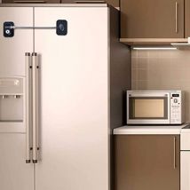 3 pièces réfrigérateur porte serrure adhésif congélateur serrure enfant sécurité armoire serrure fichier tiroir porte serrure avec clés (noir)