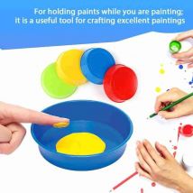 4 pièces en plastique Palette Art peinture en plastique plateau de dessin Palette de couleur pour l'huile aquarelle peinture Palette peinture outil art fournitures
