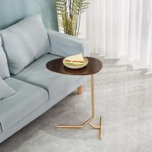 Simple ovale petite Table d'appoint Mobile fer solide bois canapé coin Table d'appoint paresseux chevet Table de lecture