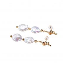 Boucles d&#39;oreilles longues 100% naturelles, perle d&#39;eau douce, Baroque, argent S925, aiguille en cuivre pur, plaqué or 18 carats