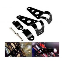 1 Paio in Acciaio Inox Moto Faro Staffa Universale Del support Del Basamento di Sostegno Accessori Moto Nero/Nastro