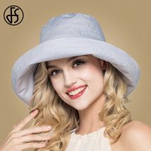 FS chapeaux de soleil en coton pour femmes | Chapeaux d'été à large bord, pliables, décontractés, Viseira Feminina à la , capuchons de soleil, Chapeu Feminino