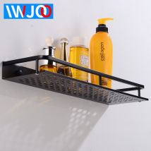 Étagère de salle de bain en aluminium | Noir, une étagère de salle de bain, étagère de rangement de douche, panier d'angle décoratif mural, étagère à shampooing