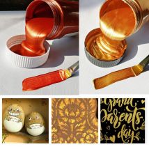 Peinture métallique acrylique avec brosse, peinture dorée 60ml, coloration figurative imperméable, vêtements à main, Pigments Graffiti peints, DIY