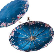 Parapluies pliants Anti UV pour femmes | Parapluie, pluie, Style japonais, titane, Rose or, 16K, parapluies de voyage coupe-vent