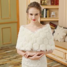 Châle de mariée nouvelle fausse fourrure enveloppement grand châle hiver couverture de mariage étole accessoires de mariée mariée mariage châle