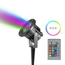 Konesky 12 W RGB lumière d'inondation de pelouse lampe de projecteur télécommande lumière LED extérieure pour chemin de Patio de cour