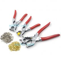 Ensemble de 3 pièces pince en cuir | Poignée rouge, poinçon, trou d'œillets, ceinture à pression, presse à œillets pour cuir, offre spéciale