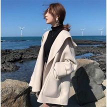Double face cachemire manteau hiver veste femmes en vrac naturel cachemire Cape manteau laine mélanges vêtements d'extérieur Streetwear surdimensionné