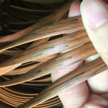 Matériau de tissage en plastique et rotin PE synthétique plat, couleur Grain de bois/marron, dégradé d&#39;impression, pour tricot et réparation de chaise, Ect