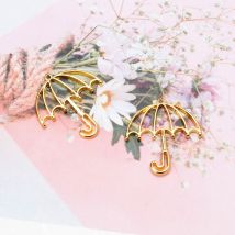 5 pièces or parapluie résine cadre ouvert Bezels réglage pendentif blanc fabrication de bijoux