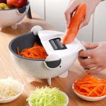 Multi Manuelle Schneidemaschine Drehen Gemüse Cutter Mit Ablauf Korb Multi-funktion Küche Veggie Schredder Reibe Schneidemaschine Kostenloser Schäler