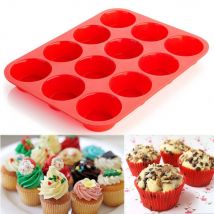 12 tasses Silicone moule Muffin Cupcake cuisson casserole antiadhésive lave-vaisselle micro-ondes sûr Silicone cuisson moule bricolage décoration #2