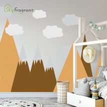 Bande dessinée montagnes autocollant mural enfants chambre décoration chambre décor salon décoration murale décor à la maison maison décoration autocollants