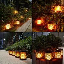 Lumières solaires en plein air solaire scintillement flammes lumières suspendus lanternes de jardin lampe décorative étanche dans la cour de la voie du parc