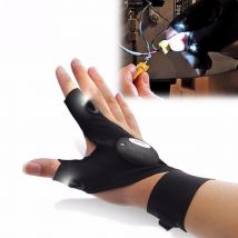 Noir en plein air pêche magique sangle sans doigts gant lampe de poche Led torche couverture survie Camping randonnée cyclisme projecteur gants # F