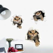 Stickers muraux chats mignons | Stickers muraux en 3D de décoration pour la maison, décalcomanies travaux, salle de bain, porte réfrigérateur