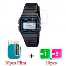 Lot de 10 films HD Anti-choc pour montre connectée, Film de protection LCD pour Casio Classic F91W-1 Nano, Anti-Explosion pour hommes