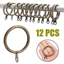 Anneau de rideau suspendu en métal, 12 pièces, Clips de rideau, outils, crochets de rideau, décoration de maison, laiton/argent/noir