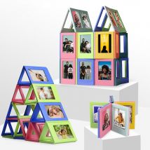 50 pièces/lot bricolage magnétique Double face cadre Photo Film constructeur blocs de construction réfrigérateur autocollants jouets pour enfants fille