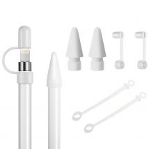 Support de capuchon de protection en silicone, 2 ensembles, couvercle de protection de pointe + adaptateur de câble léger, attache pour crayon Apple, accessoires iPad