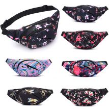 femmes Floral/colorisé imprimé taille poitrine sac décontracté Fanny Pack hanche ceinture sac voyage Sport Bum poche