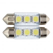 2x C5W 3 LED SMD 5050 36mm xénon blanc ampoule plaque navette Festoons dôme plafonnier voiture lumière